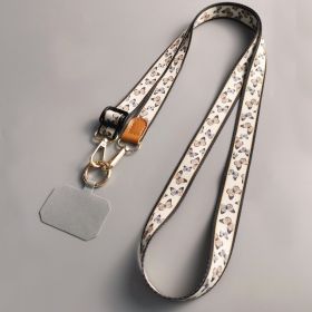 Mobile Phone Lanyard Crossbody Bag Solid Color Long Braces Detachable Multi-purpose Strap Rope (Option: Butterfly On White Background)