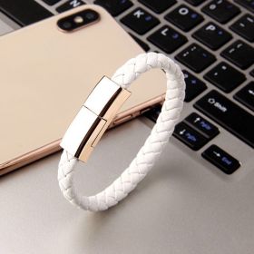 New Bracelet Charger USB Charging Cable Data Charging Cord For IPhone14 13 Max USB C Cable For Phone Micro Cable (Option: White-Android interface-22.5cm)
