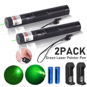 9900Mile Strong Green Laser Pointer Pen Light Visible Beam Lazer Torch 532nm USB Rechargeable Flashlight (Option: 2Pack)