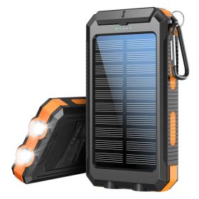 Solar Charger, 8000mAh Portable Solar Power For All Mobile Phones, Waterproof Battery Pack, Outdoor External Backup Power Charger Dual USB 5V Out (Color: Orange)
