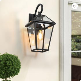 211 Pack Outdoor Wall Lantern Light   Modern Black Metal & Clear Glass Sconce For Porch, Patio, And Garden Lighting Bulb Not Included (Option: Black-Black AluminiumGlass)