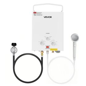 VEVOR Portable Propane Water Heater, 5L Tankless Outdoor Water Heater, 34000 BTU 1.32 GPM Instant Hot Water (Capacity: 5L with Water Pump)